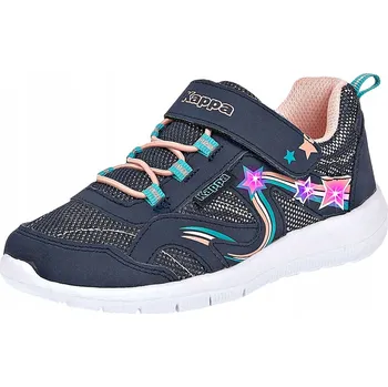 Dívčí tenisky DĚTSKÉ BOTY KAPPA COSMIC SVÍTÍCÍ NA SUCHÝ NA SUCHÝ ZIP VELIKOST 25