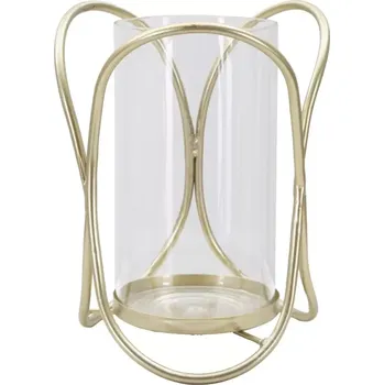 Svícen Svícen Glox 21 cm zlatý/čirý