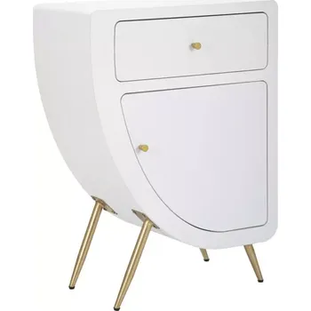 Noční stolek Noční stolek Venus 60 cm bílý/zlatý