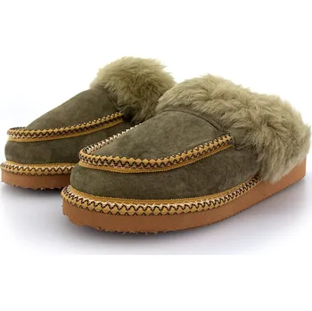 Dámské ponožky Unisex vlněné papuče ASTRID, kaki 38