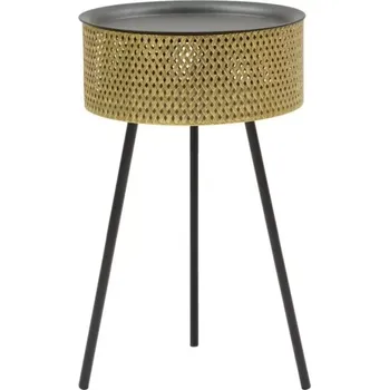 Konferenční stolek Odkládací stolek Glovy 40 cm černý/zlatý