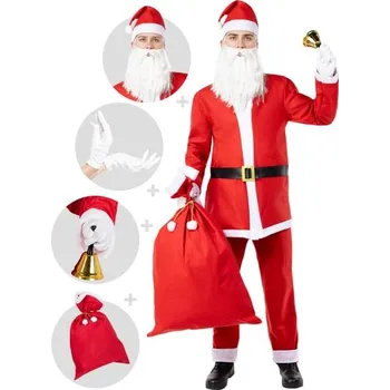 Funiglobal - Kostým Santa Klaus s doplňky pro muže - XL