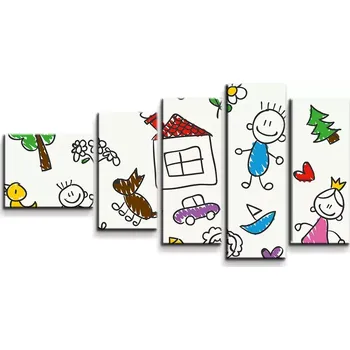 Obraz Sablio Obraz - 5-dílný Malování 2 - 100x60 cm