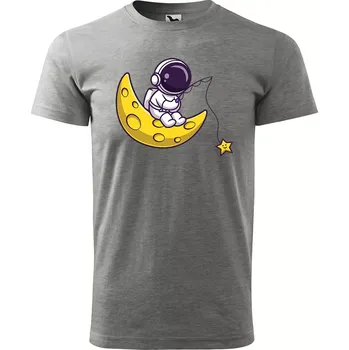 Pánské oblečení Sablio Tričko s potiskem Baby astronaut - šedé XL