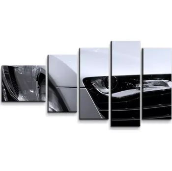 Obraz Sablio Obraz - 5-dílný Bílý sporťák - 100x60 cm