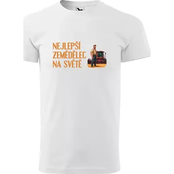 Pánské tričko Sablio Tričko s potiskem Nejlepší zemědělec na světě - bílé XL