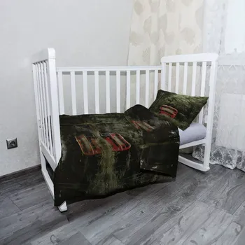 Povlečení Sablio Mikroplyšové dětské povlečení do postýlky Červený patrový autobus - 120x90 / 40x60