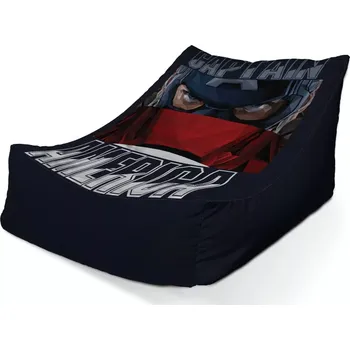 Sedací pytel Sablio Sedací vak Lounge Kapitán Amerika pohled přes štít - 80 x 95 x 50 cm
