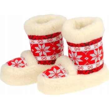 Dámské pantofle Teplé Dámské Domácí Bačkory Pantofle Vysoké Červené s Vlnou Velikost 40 41