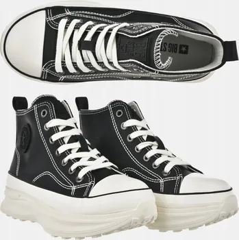 Dámské tenisky Dámské černé vysoké tenisky na šněrování Big Star OO274063 40