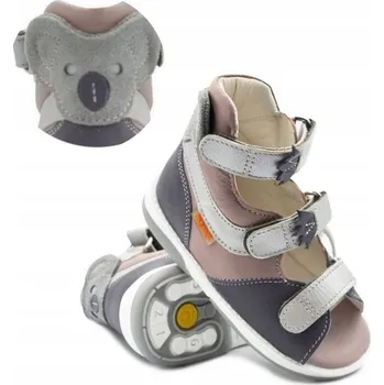 Pracovní obuv Memo Sandály KOALA 25 fialovo-růžové lícová kůže