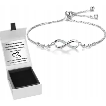 Náramek DÁMSKÝ STŘÍBRNÝ NÁRAMEK POVRCHOVĚ UPRAVENÝ RHODIEM - NEKONEČNO STŘÍBRO 925 GRAVÍROVÁNÍ