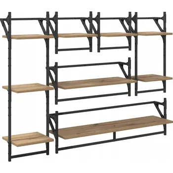 police Sada nástěnných polic 6 pcs Artisanový dub 100 x 25 x 30 cm