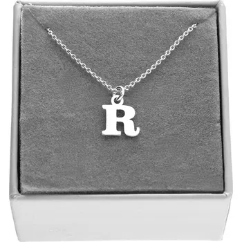 Náhrdelník Stříbrný řetízek náhrdelník s písmenem R, písmeno R, stříbro 925, 45 cm