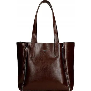 Kabelka Wojas shopper kabelka z pravé kůže červená