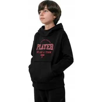 Chlapecká mikina 4F dětská mikina bavlna černá, velikost 146