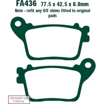 Brzdová destička Brzdové destičky EBC FA436V