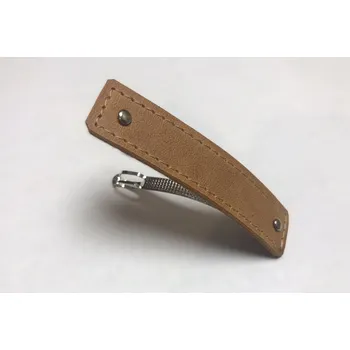 Kožená spona do vlasů - béžová, prošitá (Kožená spona do vlasů - béžová, prošitá / Leather hair clip – beige)