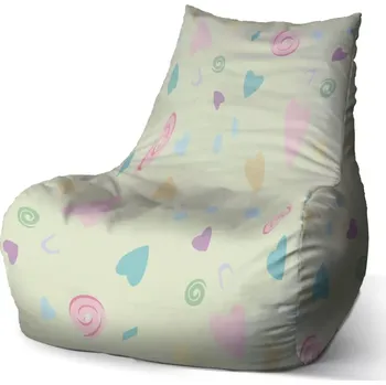 Sedací pytel Sablio Sedací vak Bean Srdíčka a spirály XL - 60 x 70 x 70 cm