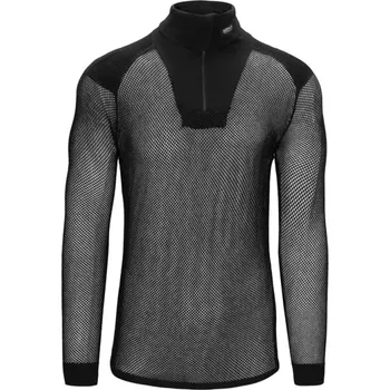 Pánský funkční rolák Brynje Super Thermo Zip-Polo Shirt w/inlay, black - XXL