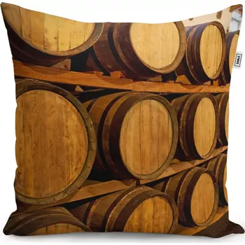 Polštář Sablio Polštář Dřevěné sudy - 50x50 cm