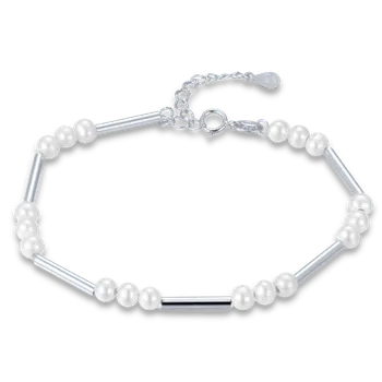 Náramek Moonlit Stříbrný náramek s drobnými přírodními perlami