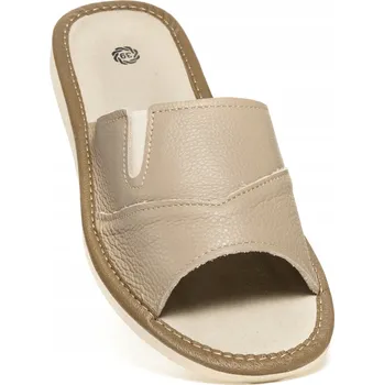 Dámské pantofle NOWO Dámské Pantofle Kožené Sandále s Gumičkou Domácí Obuv 36-41