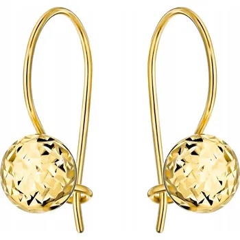 Náušnice VÝJIMEČNÉ ZLATÉ NÁUŠNICE Au 585 Diamantované Kuličky 14k