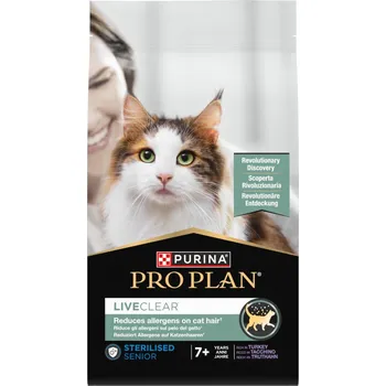 Krmivo pro kočku 1,4kg PURINA PRO PLAN LiveClear Sterilised Senior 7+ Turkey granule pro kočky