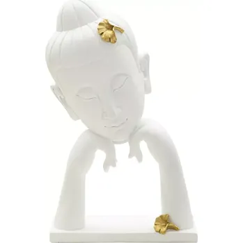 Dekorace na stůl Buddha B 21 cm bílá/zlatá