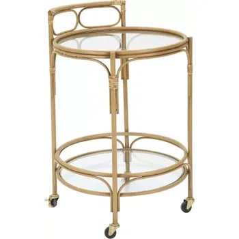 Konferenční stolek Servírovací vozík Panama hnědý/čirý