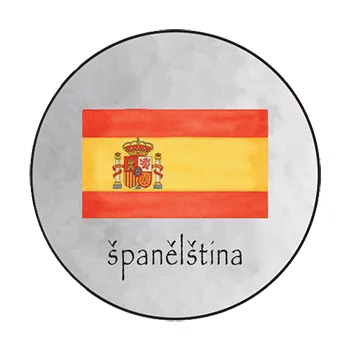 magnetka pro dítě Magnetka pro děti – Španělština, ručně malovaná, 37 mm