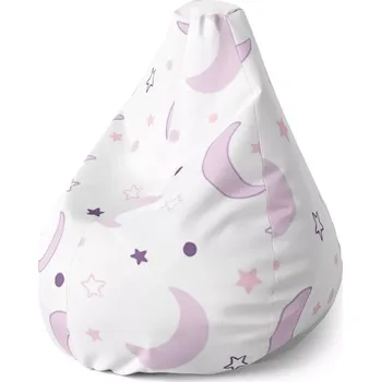 Sedací pytel Sablio Sedací vak Pear Fialové měsíčky - 70 x 95 x 15 cm