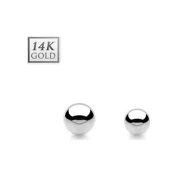 Piercing ZL01161-1604-WG Náhradní kulička zlatá závit 1,6 mm, 585/1000