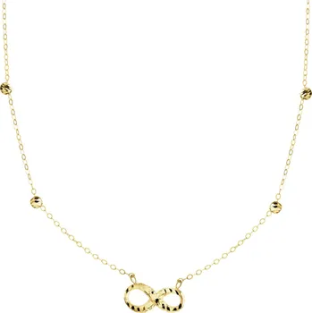 Náhrdelník Zlatý náhrdelník - nekonečno, kuličky - AP543-7295