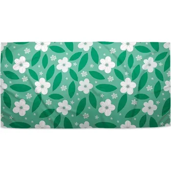 Ručník Sablio Ručník Bílé květy s lístky - 70x140 cm