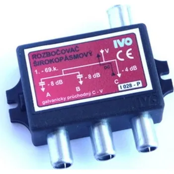 Anténní zesilovač I028-P Rozboč.širokopás. 3x přímý PVC 1DC