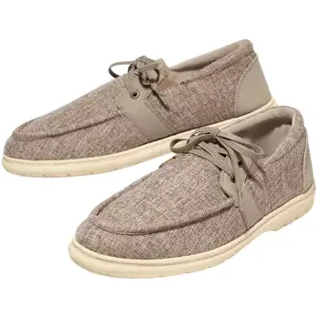 Pánské mokasíny Atlas For Men Plátěné nazouvací mokasíny Summer s pružnými vsadkami, Béžová, Velikost 45 V0194