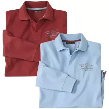Pánské tričko Atlas For Men Sada 2 polokošil Arizona Adventure, Modrá, Velikost 5XL J8142