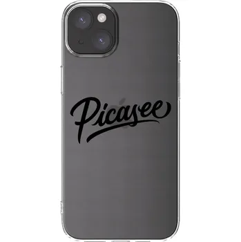 Pouzdro na mobilní telefon Picasee silikonový průhledný obal pro Apple iPhone 15 Plus - Picasee - old logo - black