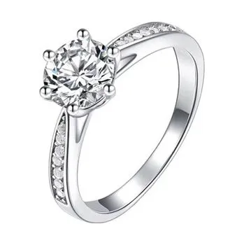 Prsten MN527-59 Stříbrný zásnubní prsten MOISSANIT