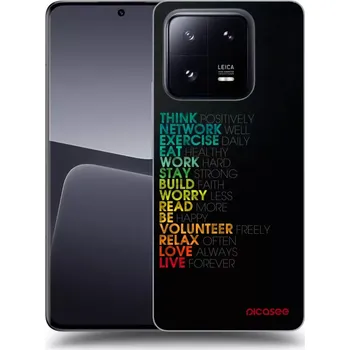 Pouzdro na mobilní telefon Picasee silikonový černý obal pro Xiaomi 14 Pro - Motto života