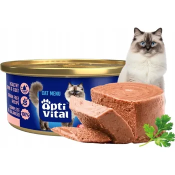 Krmivo pro kočku MOKRÉ KRMIVO PRO KOČKY PUSZYSTY PĚNA S LOSOSEM MSC OPTIVITAL MINI KONZERVА 85G