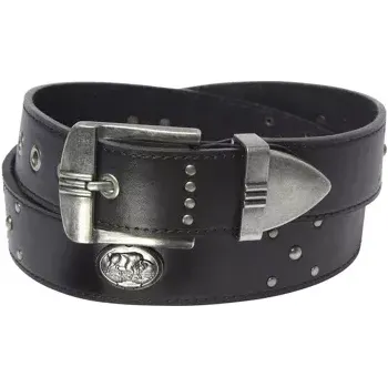 Opasek Atlas For Men Opasek ze štípané kůže pobitý cvočky, Černá, Velikost 95 M2155