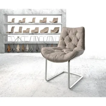 Jídelní židle Jídelní židle Taimi-Flex taupe vintage konzolová podnož kulatá