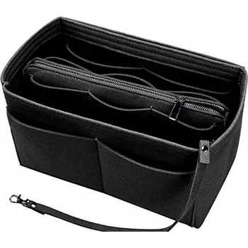 Kabelka Dámská kabelka v módním stylu s vestavěným organizérem, Barva: černá