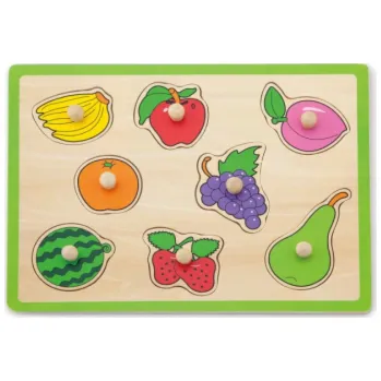 Dřevěná hračka Dětské dřevěné puzzle s úchyty Viga Ovoce