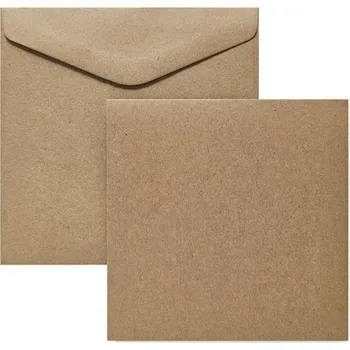 Obálka Galeria papieru Sada obálek/kartič.Kraft - 14,5x14,5,tm.béžová,5+5