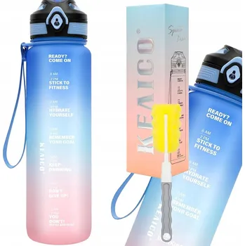 Láhev LÁHEV NA VODU MOTIVAČNÍ SPORTOVNÍ LAHEV NA PITÍ S ODMĚRKOU FITNESS 1000 ML