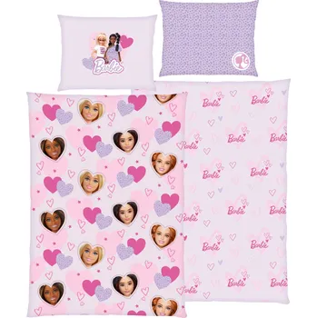 Povlečení Barbie Dětské ložní povlečení Renforcé, 140 x 200 cm, 70 x 90 cm (lila fialová)